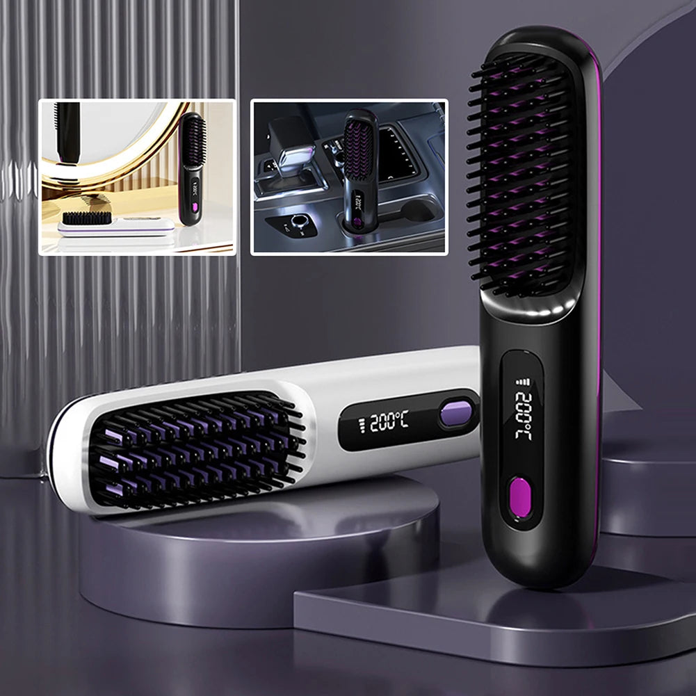 Cordless Hair Straightener Brush 