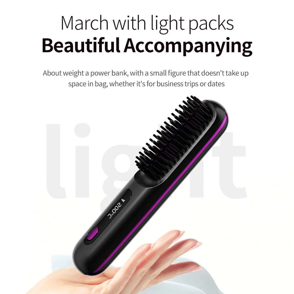 Cordless Hair Straightener Brush 