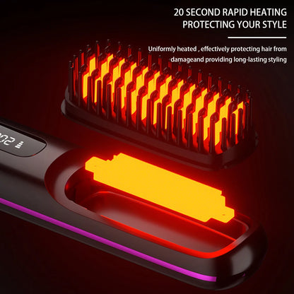 Cordless Hair Straightener Brush 