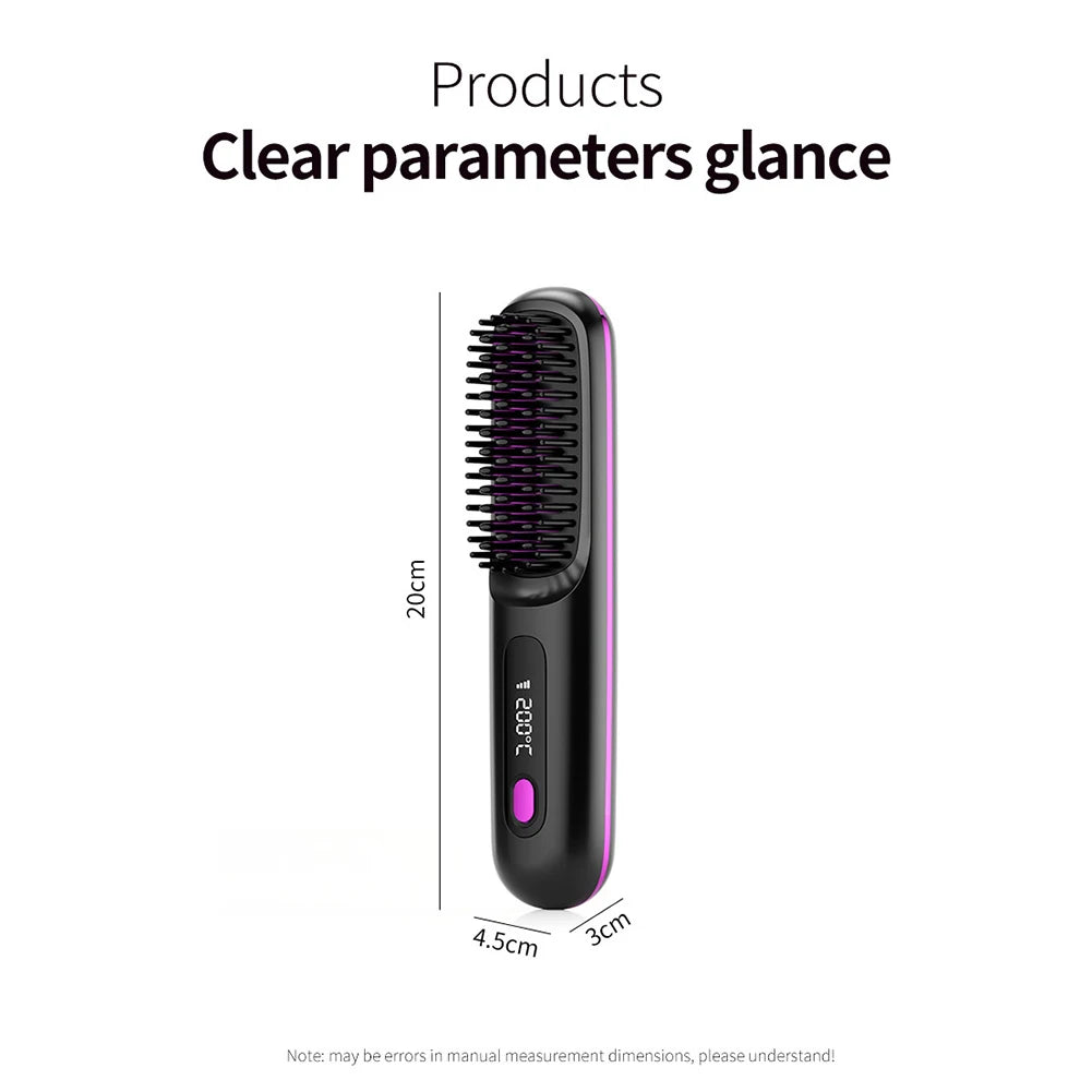 Cordless Hair Straightener Brush 