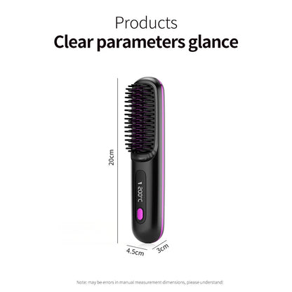 Cordless Hair Straightener Brush 