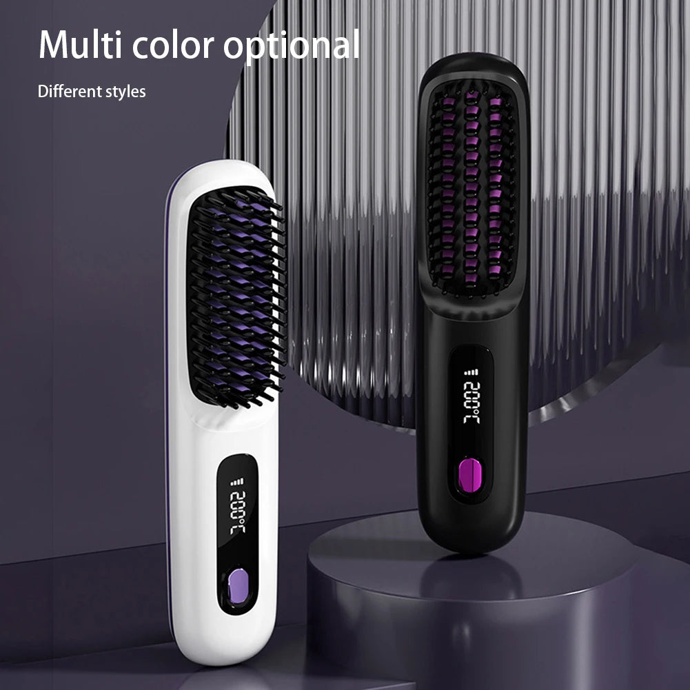 Cordless Hair Straightener Brush 